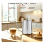 Bule Inox 304 Bico Ganso Chaleira Fogo Café Chá 350ml