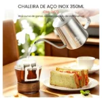 Bule Inox 304 Bico Ganso Chaleira Fogo Café Chá 350ml