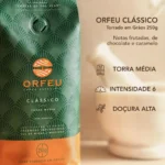Café em Grãos Orfeu Clássico 250g Torra Média 100% Arábica