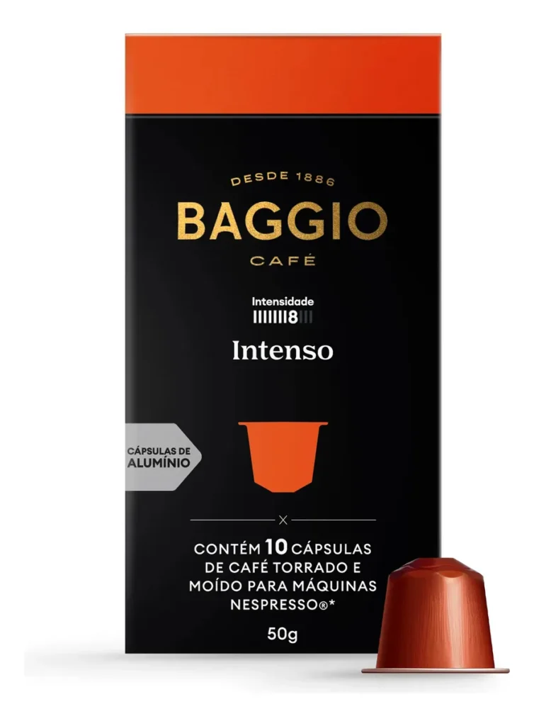 Cápsulas De Café Baggio Intenso Em Alumínio Compatível Nespresso 10 Unidades
