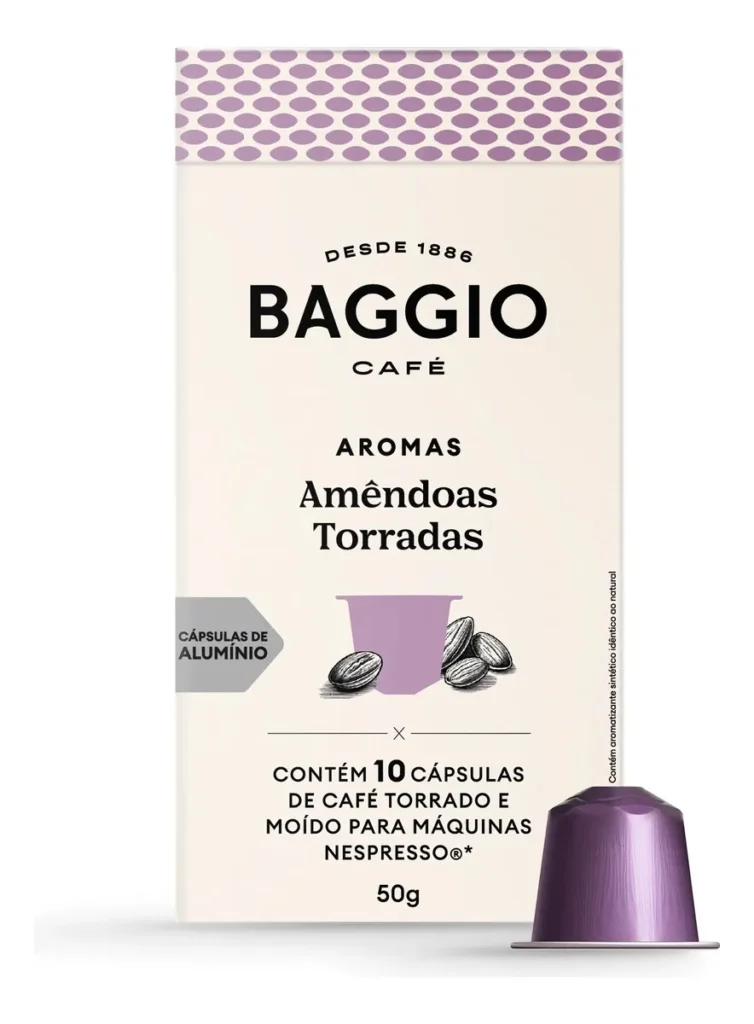Cápsulas De Café Baggio Amêndoas Torradas Compatível Nespresso Intensidade 7