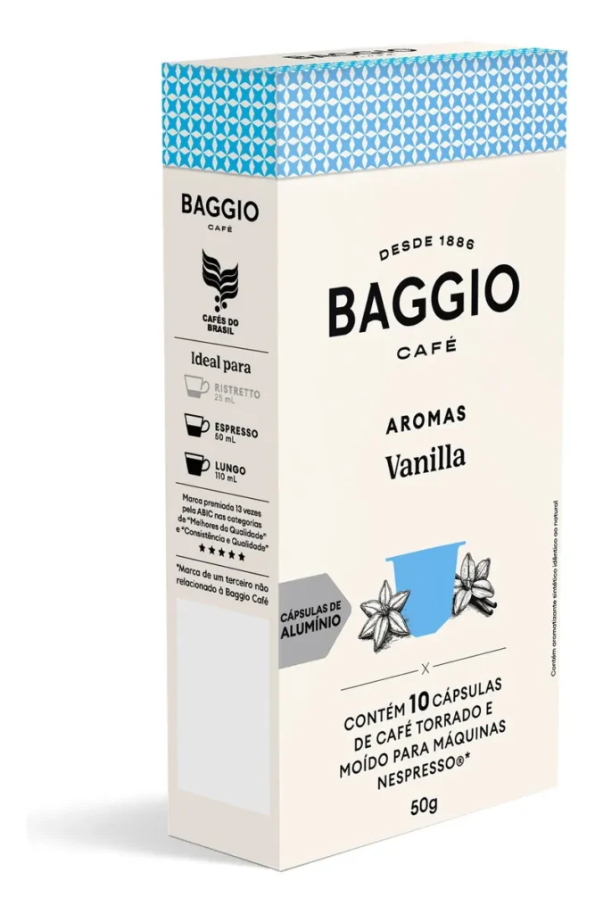 Cápsulas De Café Baggio Baunilha Compatível Nespresso – 10 Unidades