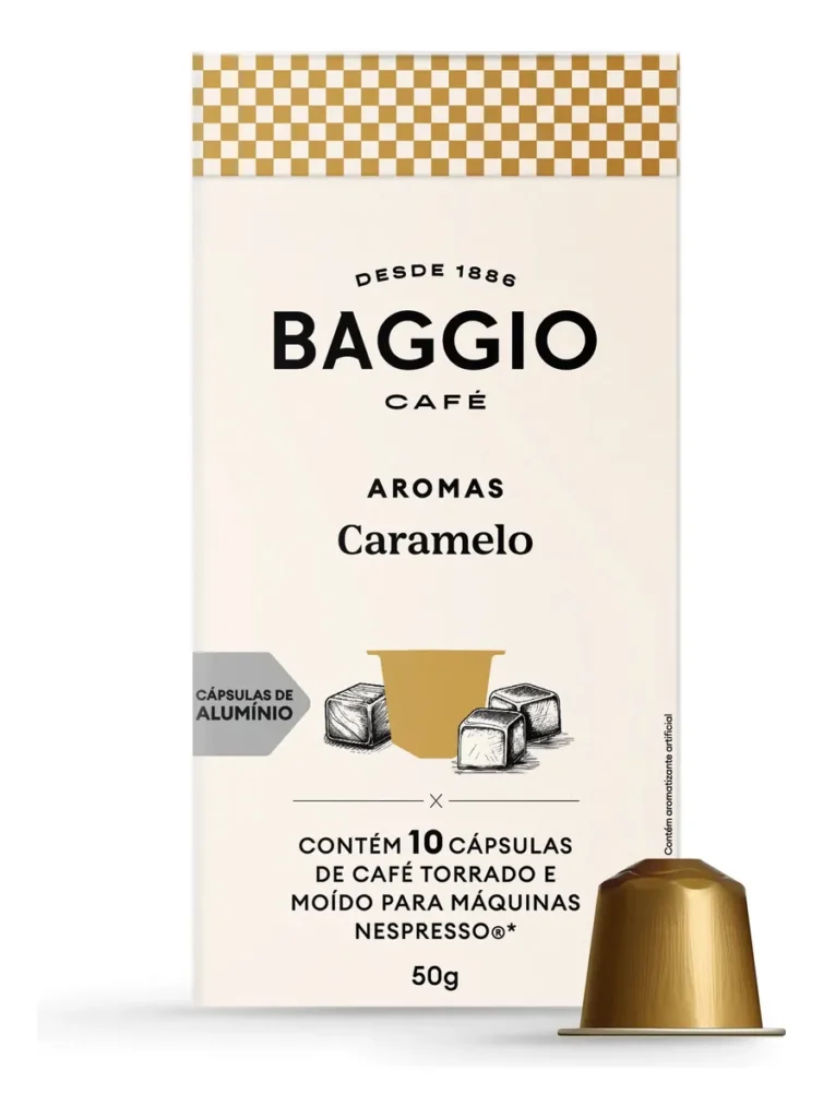 Cápsulas De Café Baggio Caramelo Compatível Nespresso 10 Unidades