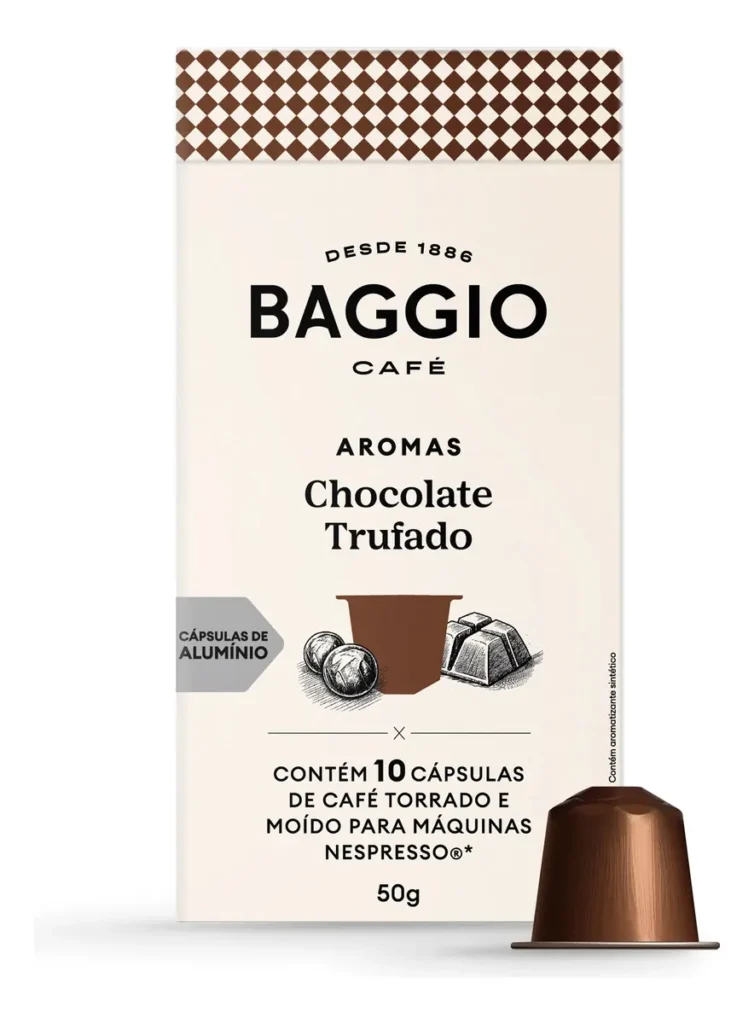 Cápsulas De Café Baggio Chocolate Trufado Compatível Nespresso 10 Unidades