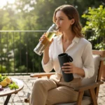 Garrafa De Vidro Infusor Inox Capa Térmica 550ml Chá Detox