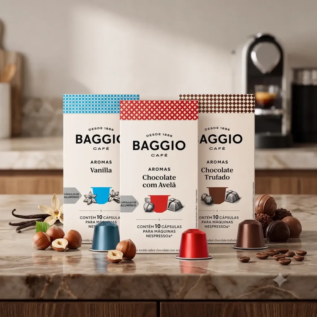 Kit 30 Cápsulas Café Gourmet Baggio Cafeteira Nespresso